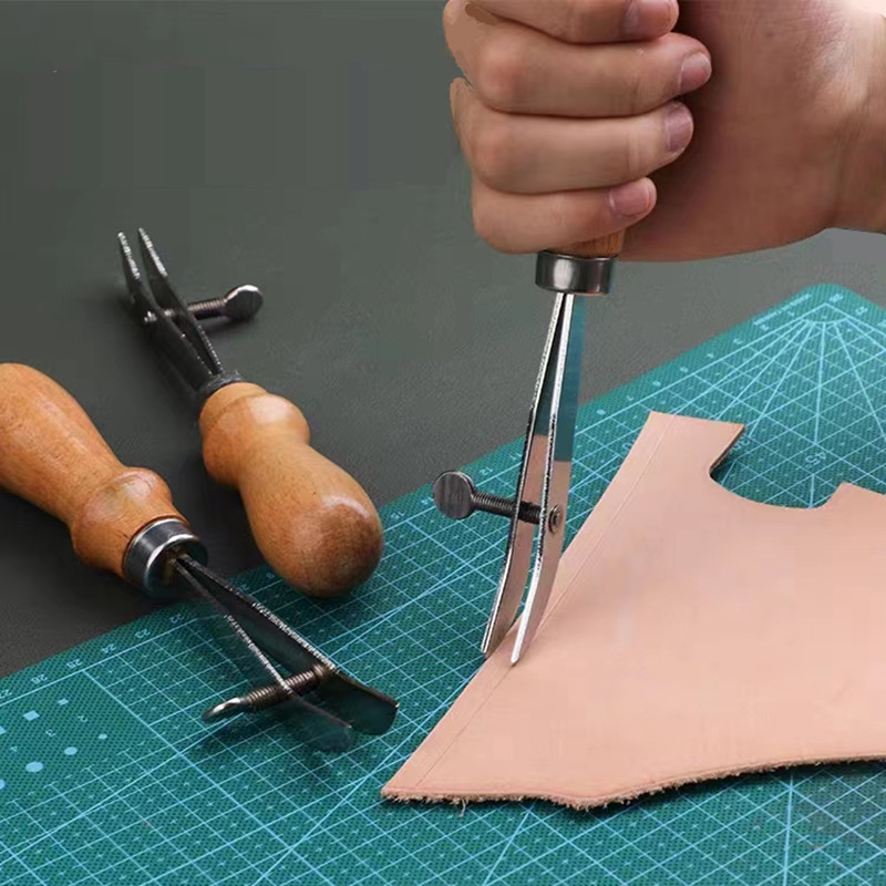 Groover Stitching Tool - Verstelbare Lederen Rand Creaser Kraspen Krimpen