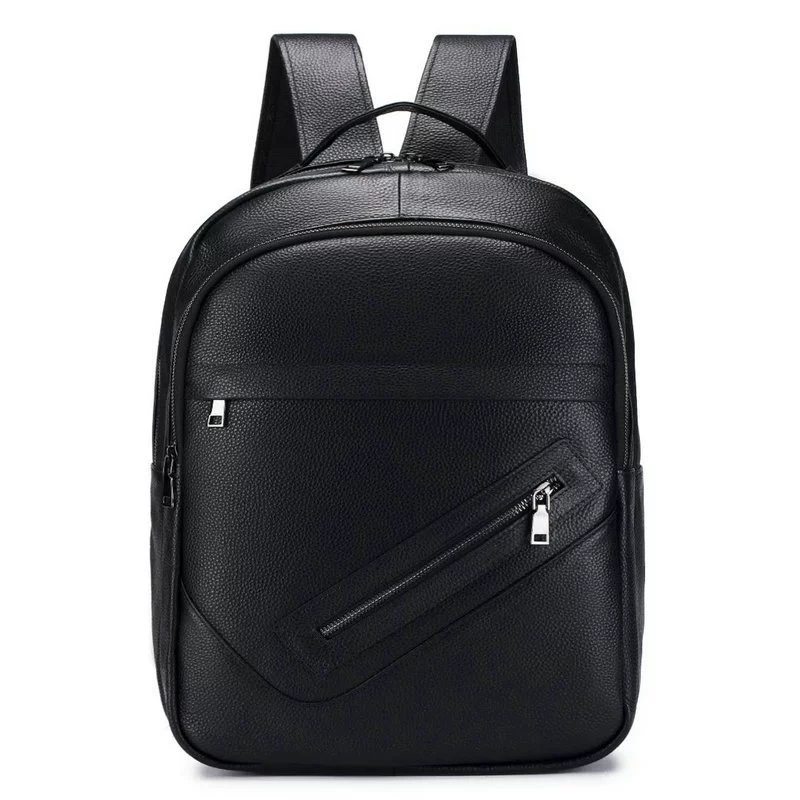 Leather Work Rucksack Mens - Zwarte Echt Lederen Laptop Rugzak voor