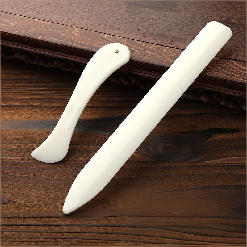 Bone Folder Tool - 2 stuks slijtvaste lederbewerking botvormige vouwmap