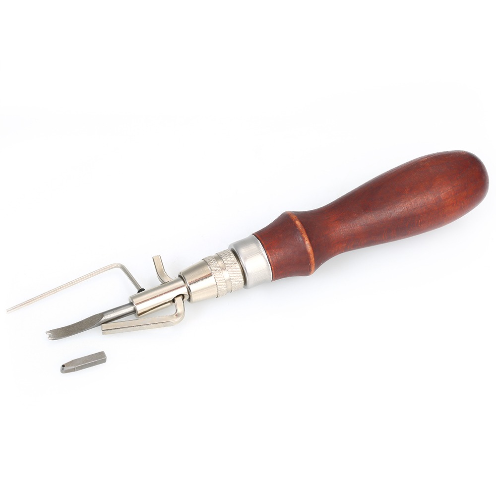 Groover Stitching Tool - Verstelbare lederen stiknaadgroover met verwisselbare punten,