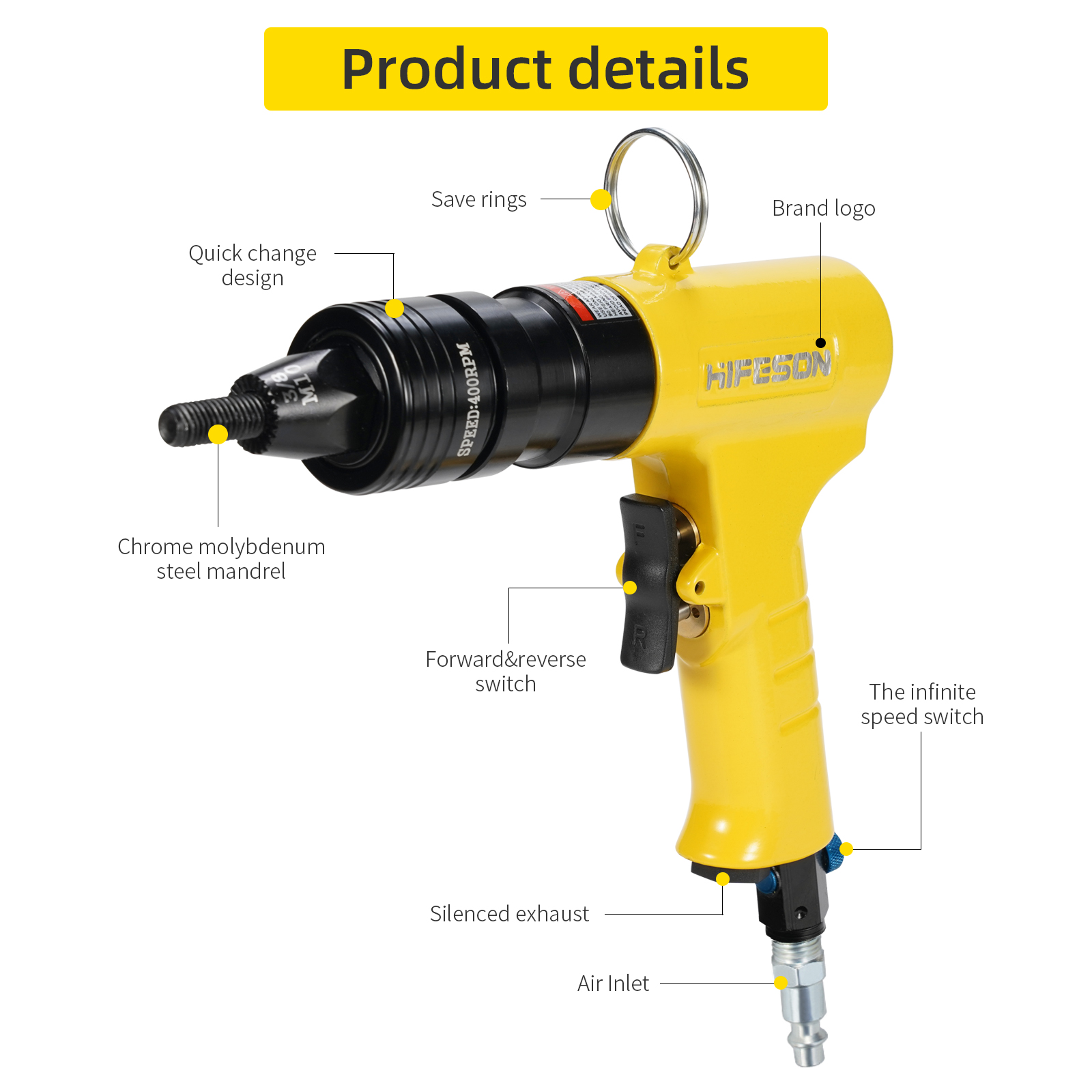 Pneumatische Klinkmoer Guns In - Rivet Setter Tool recensie en prijs